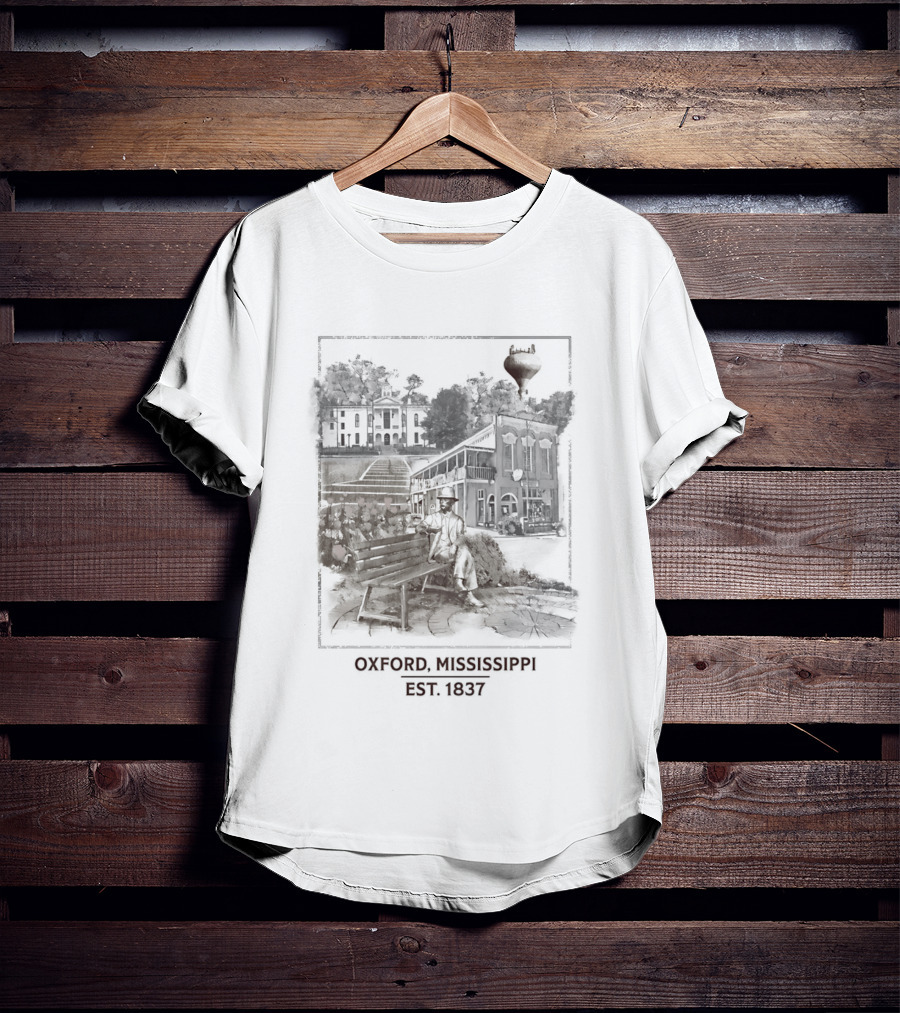 Oxford Mississippi Landmarks Est 1837 Historic Architecture T-Shirt
