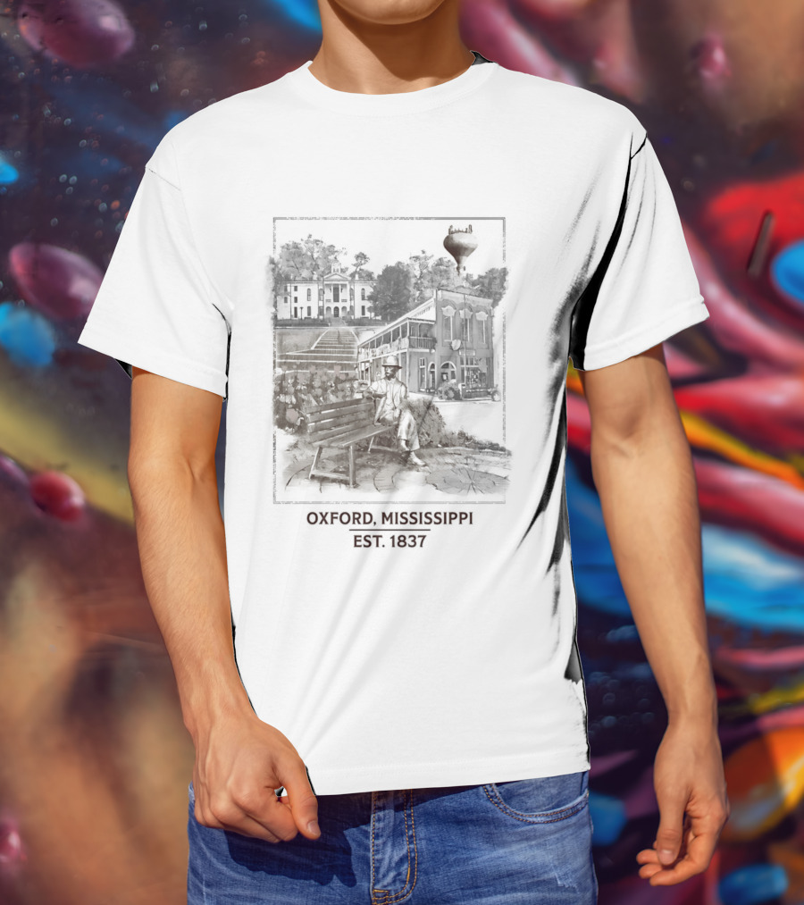 Oxford Mississippi Landmarks Est 1837 Historic Architecture T-Shirt