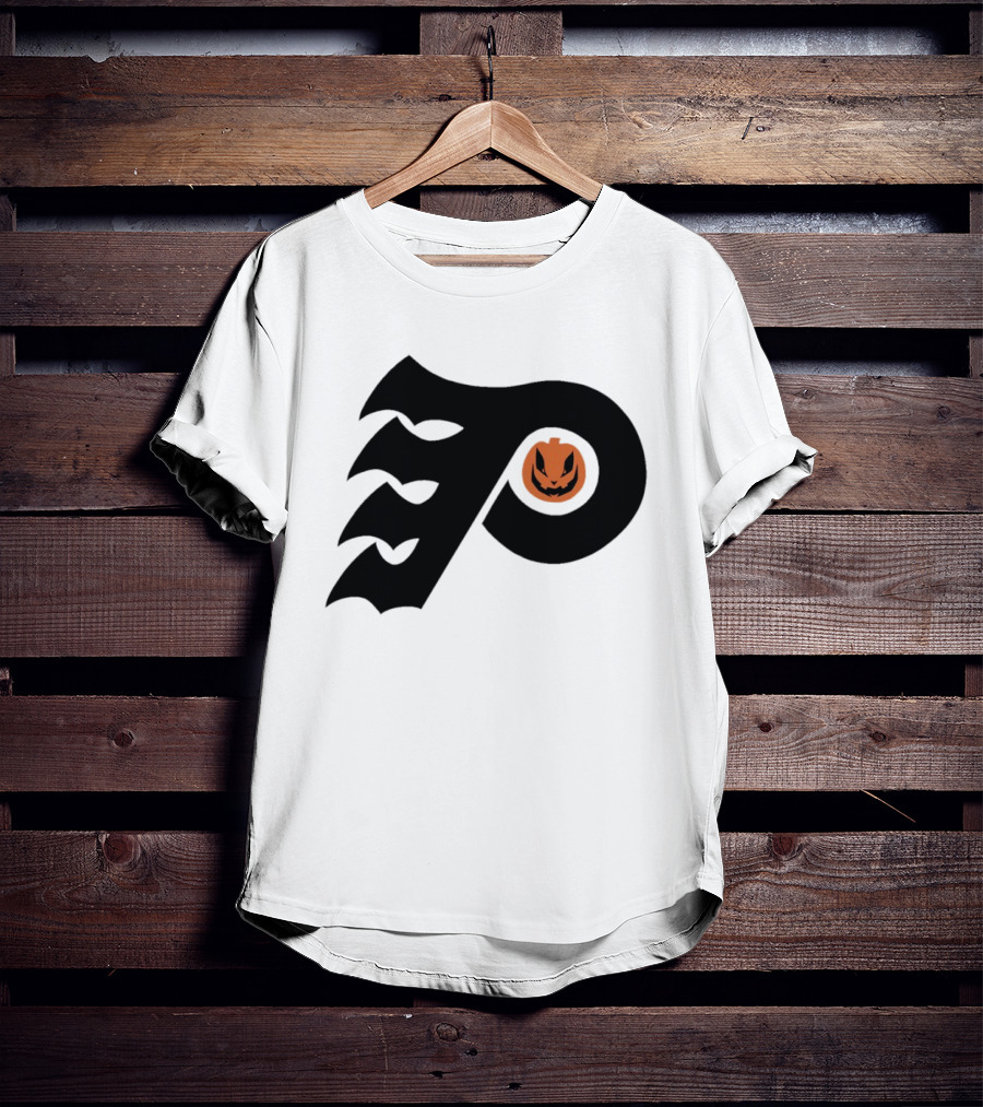 Philadelphia Flyers Pumpkin Face Halloween T-Shirt
