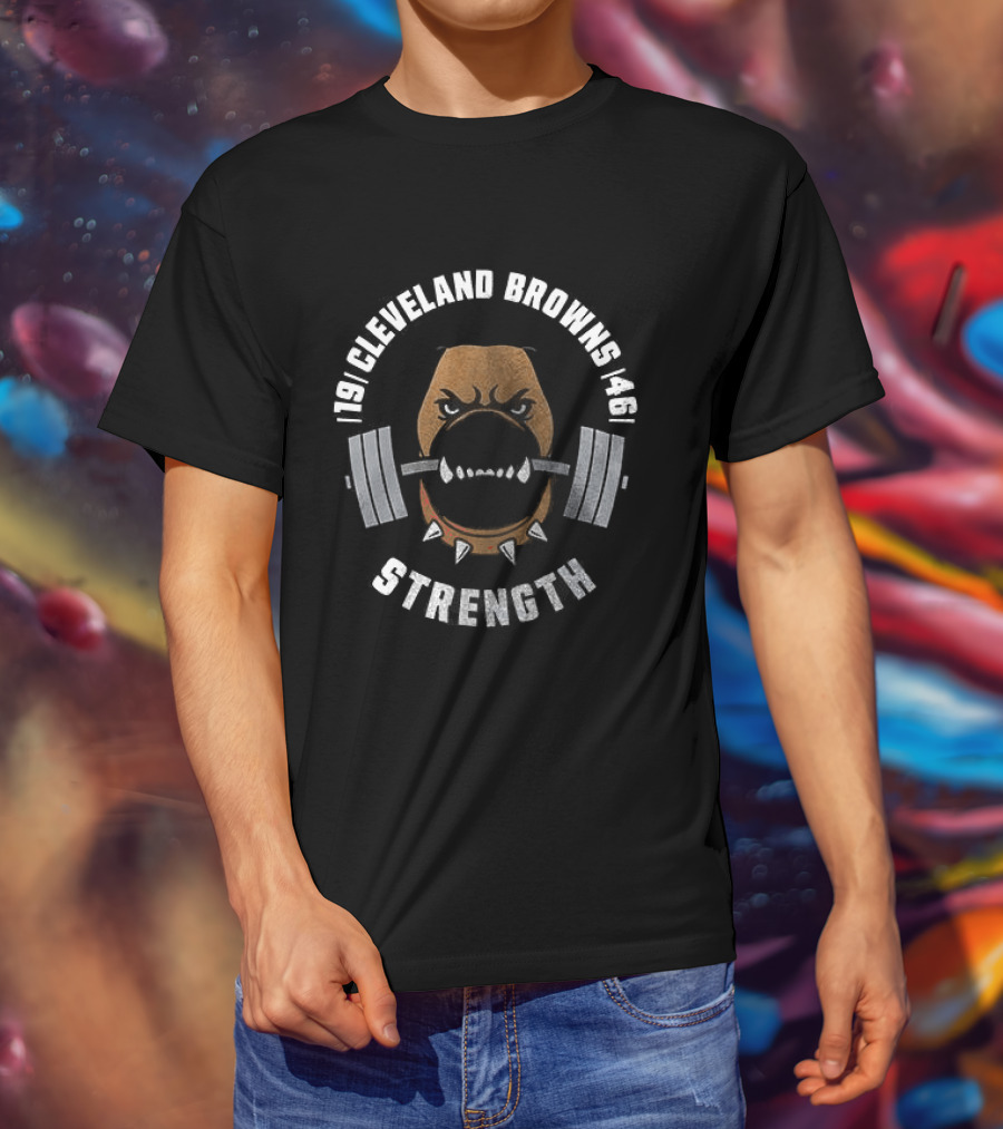 Cleveland Browns Strength Mascot Barbell 1946 T-Shirt