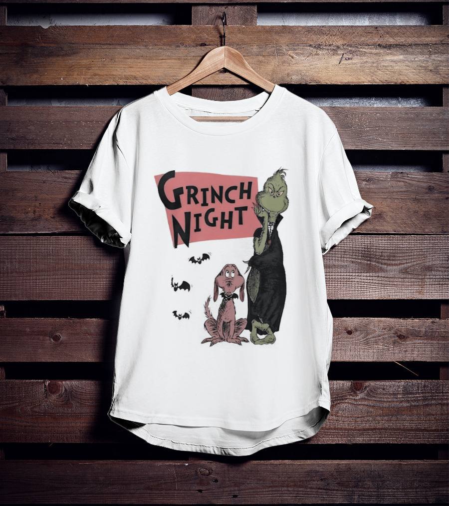 Grinch And Max Halloween Night Spooky Scene T-Shirt