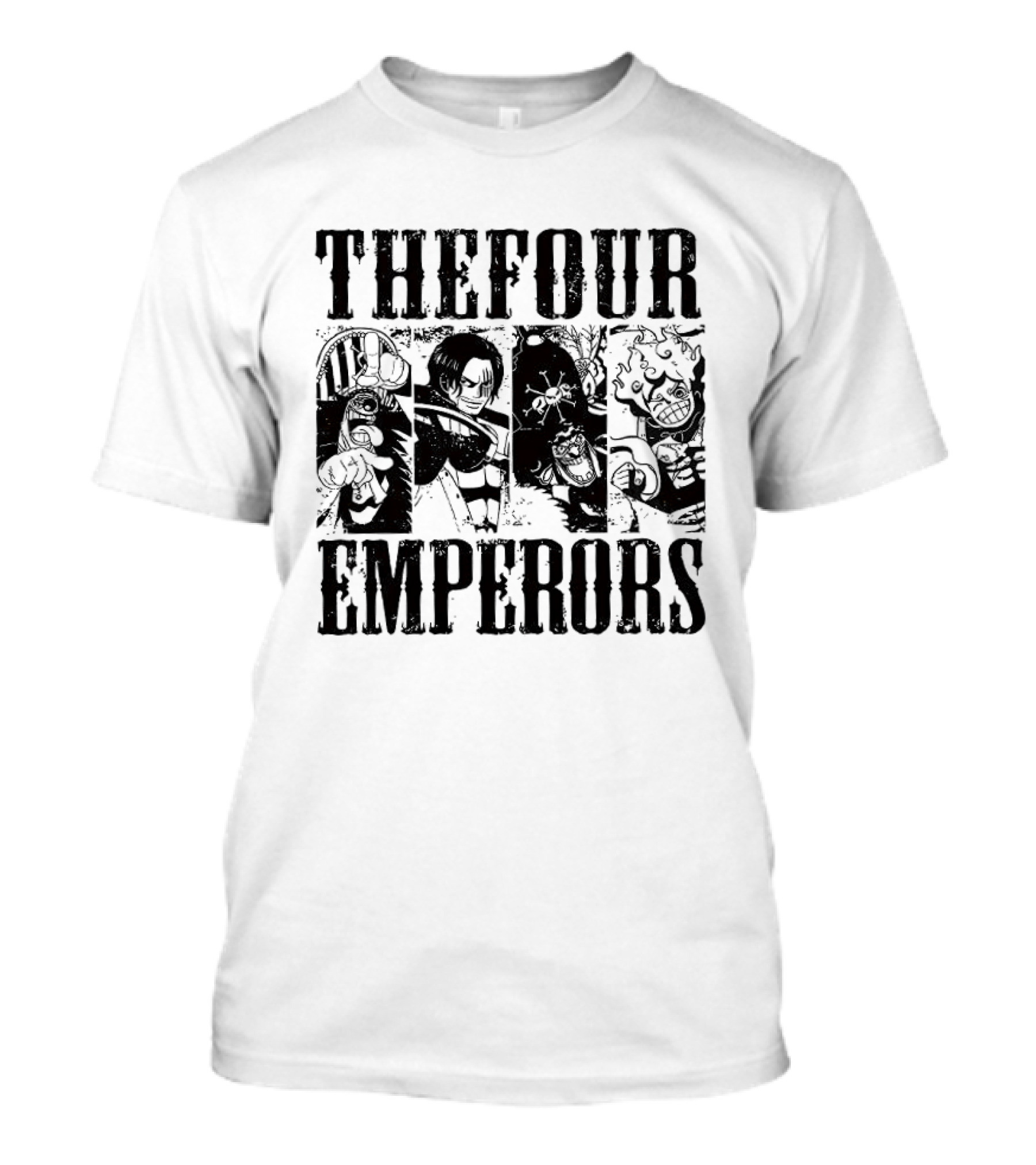 One Piece The Four Emperors Black Depiction T-Shirt