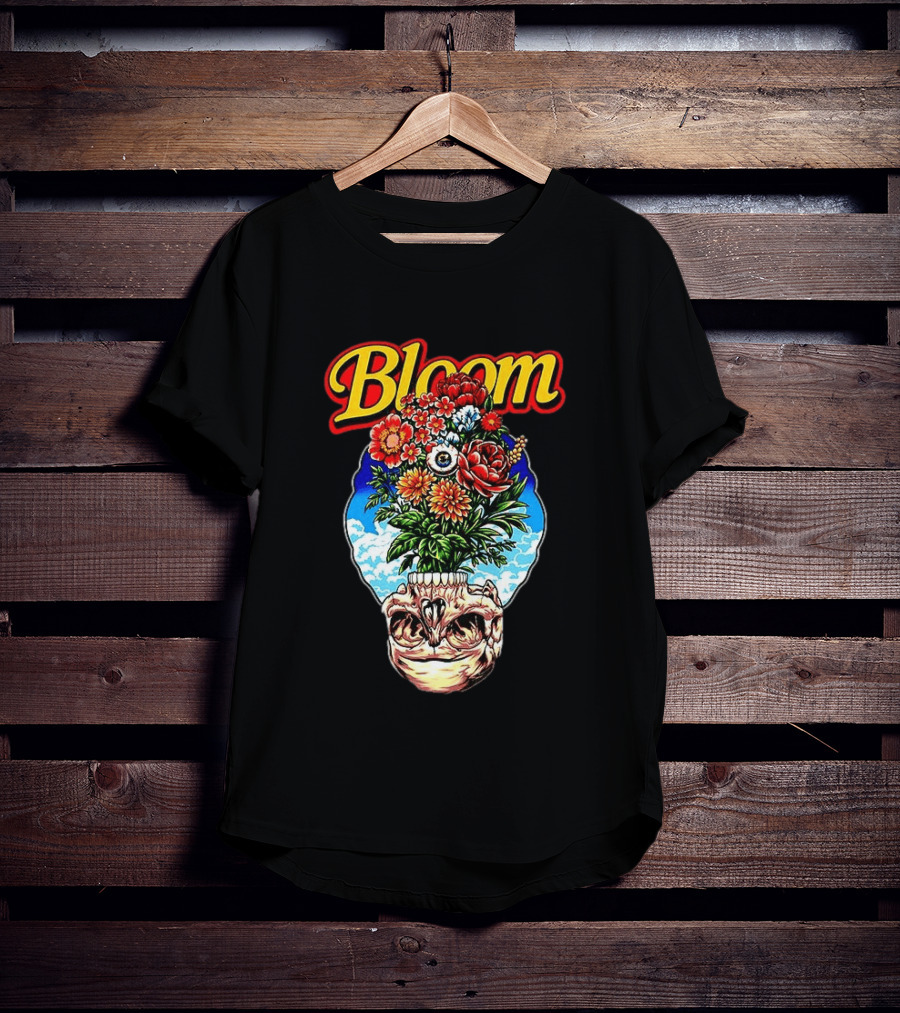 Bloom Skulls And Flowers Summer Classic Vibrant Floral Eyeball T-Shirt