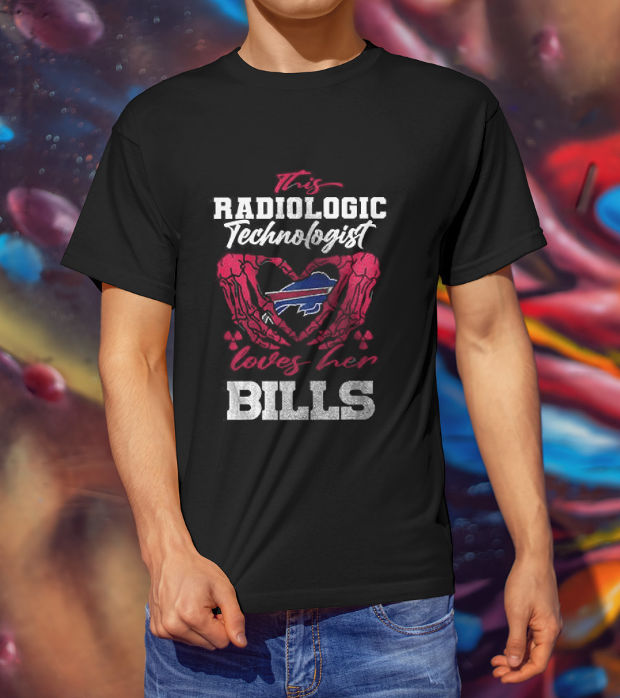 Buffalo Bills Radiologic Technologist Loves Heart Skeleton T-Shirt