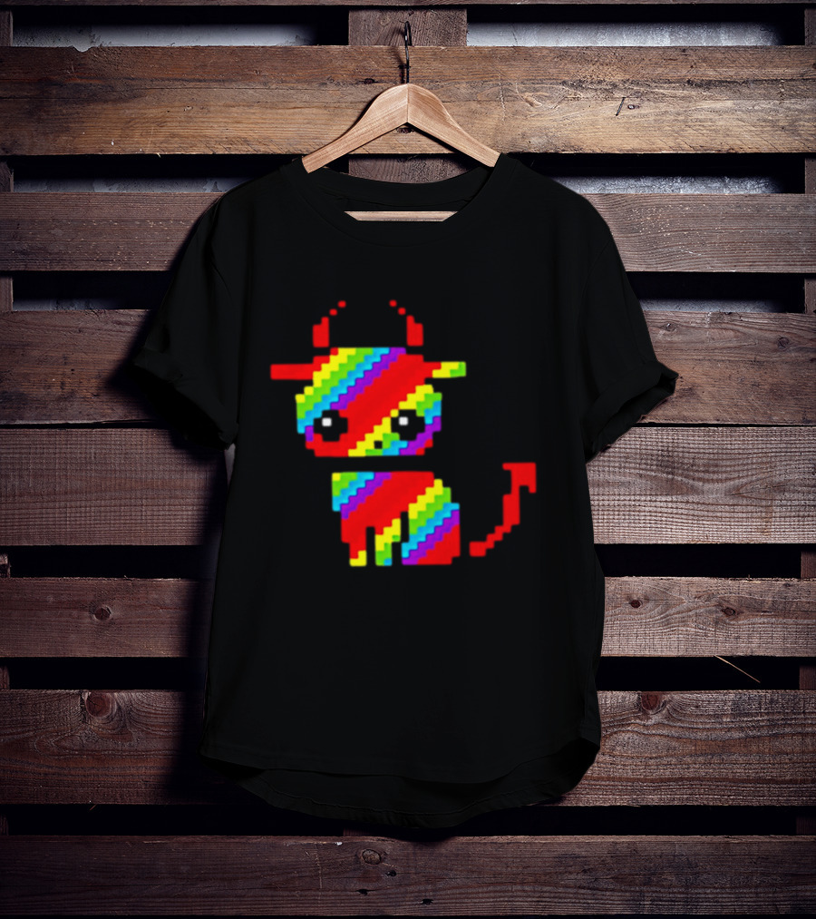 Nyan Cat Heavy Metal Devil Pixel Rainbow Devil Cat T-Shirt