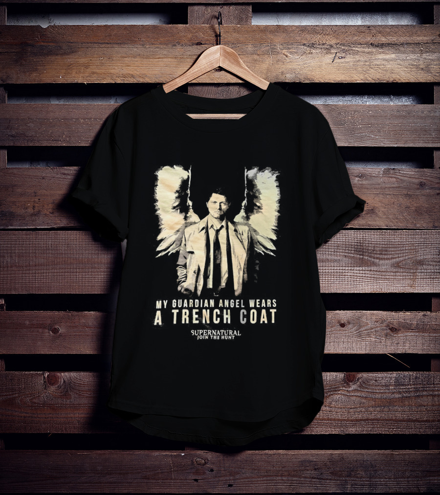 Castiel Guardian Angel Wears Trench Coat Supernatural Join The Hunt T-Shirt