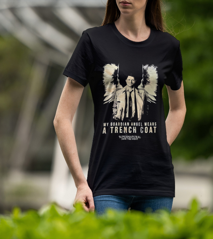 Castiel Guardian Angel Wears Trench Coat Supernatural Join The Hunt T-Shirt