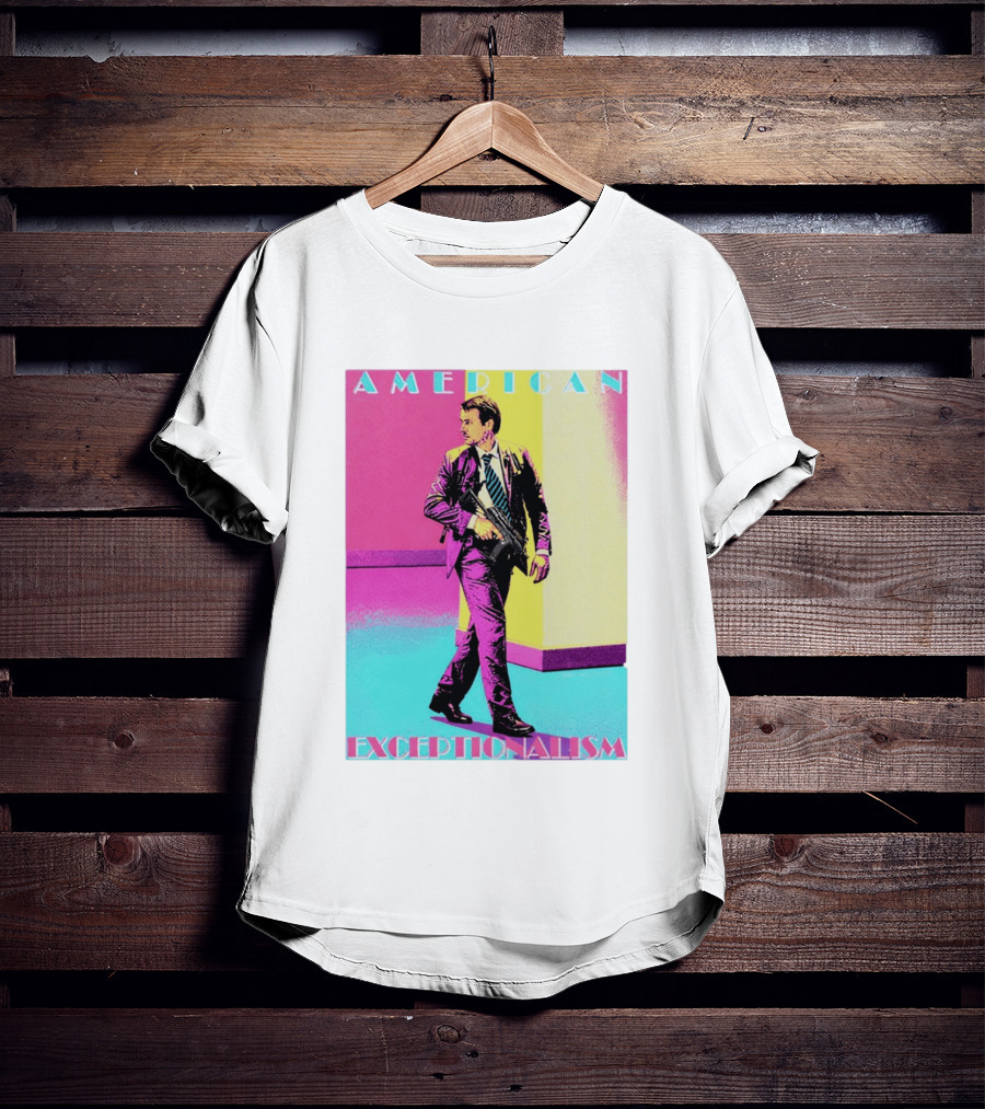 American Exceptionalism Retro Pop Art Style Man With Gun T-Shirt
