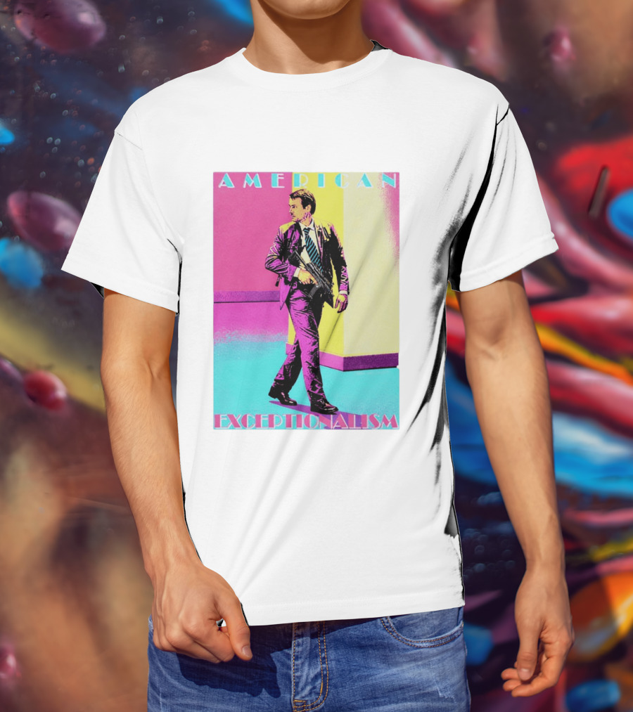 American Exceptionalism Retro Pop Art Style Man With Gun T-Shirt
