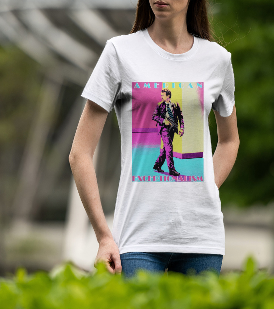 American Exceptionalism Retro Pop Art Style Man With Gun T-Shirt