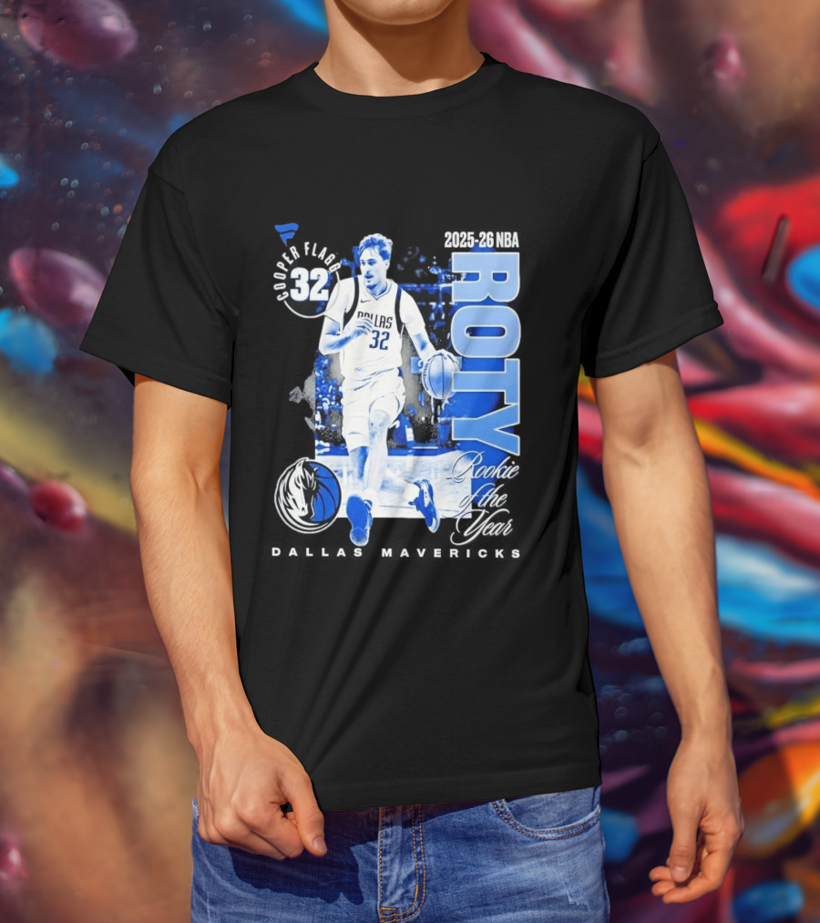 Cooper Flagg Dallas Mavericks 2025 26 NBA ROTY Rookie Of The Year 32 T-Shirt