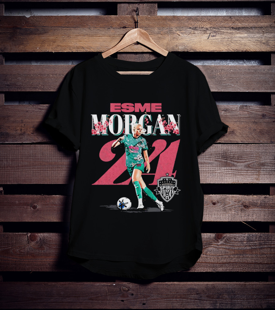 Esme Morgan 24 Washington Spirit Cherry Blossom Soccer Player T-Shirt