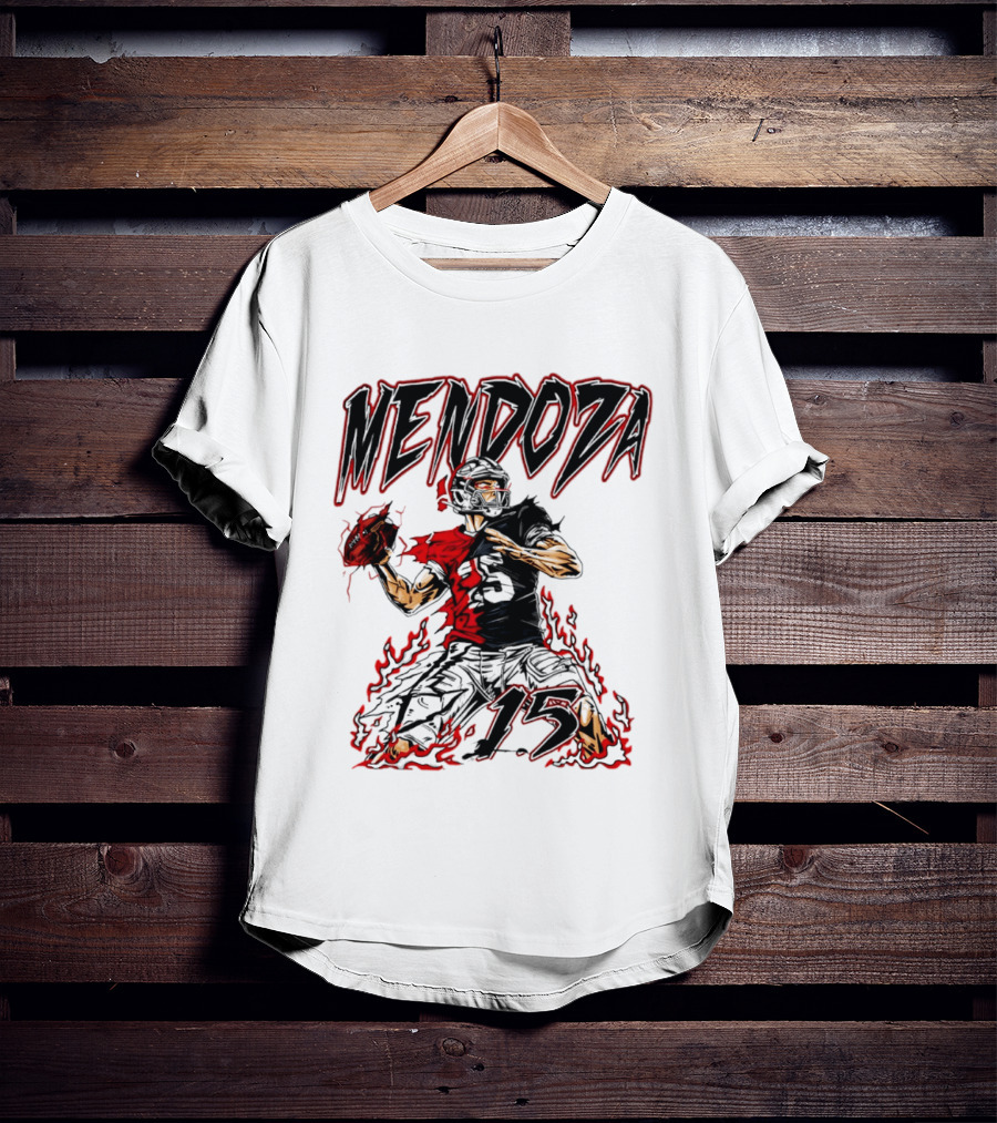 Fernando Mendoza Raiders 15 Hand Drawn Football Athlete T-Shirt