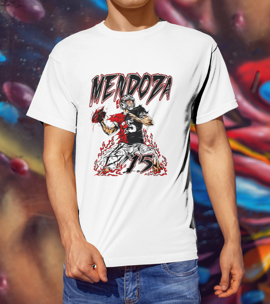 Fernando Mendoza Raiders 15 Hand Drawn Football Athlete T-Shirt