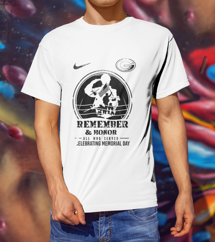 Remember & Honor Green Bay Packers Celebrating Memorial Day T-Shirt