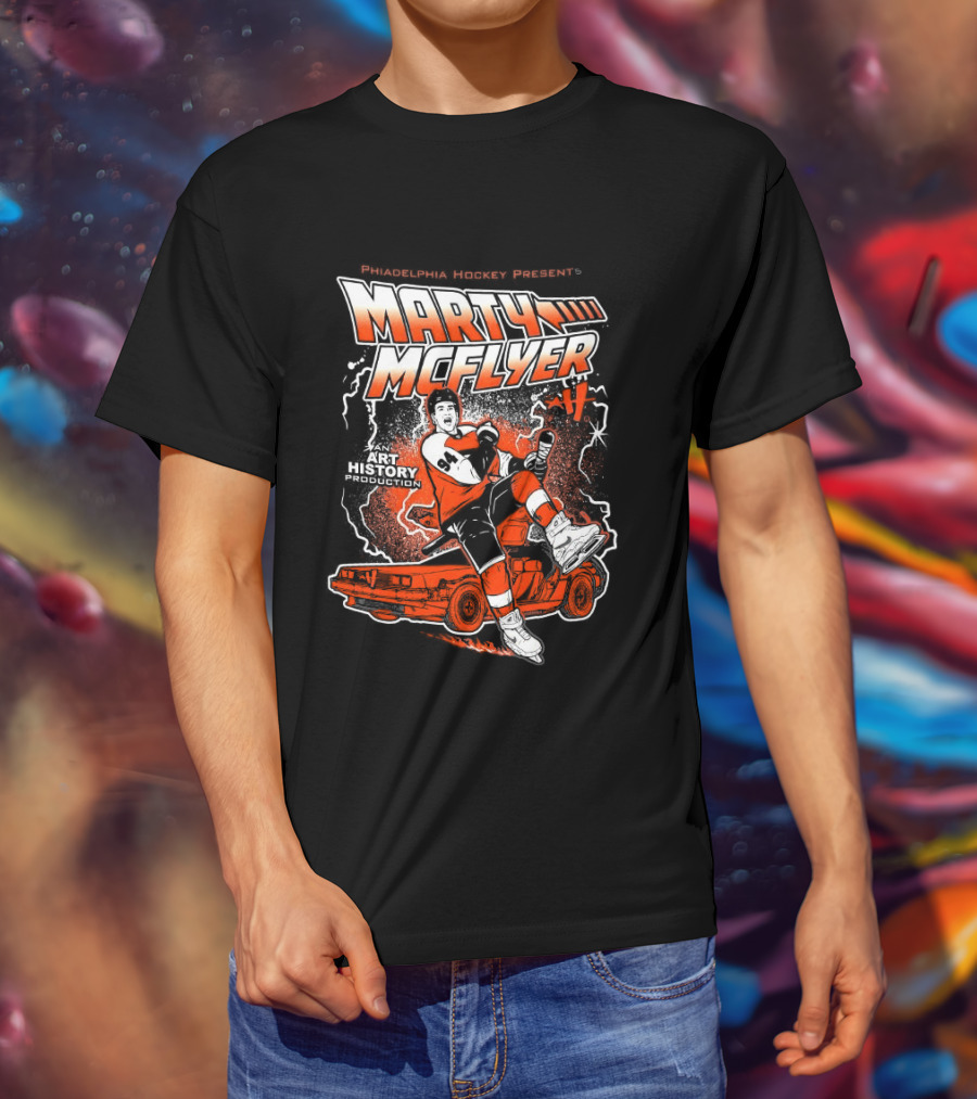 <strong>Philadelphia Flyers Marty McFlyer NHL Back To The Future Parody</strong> T-Shirt