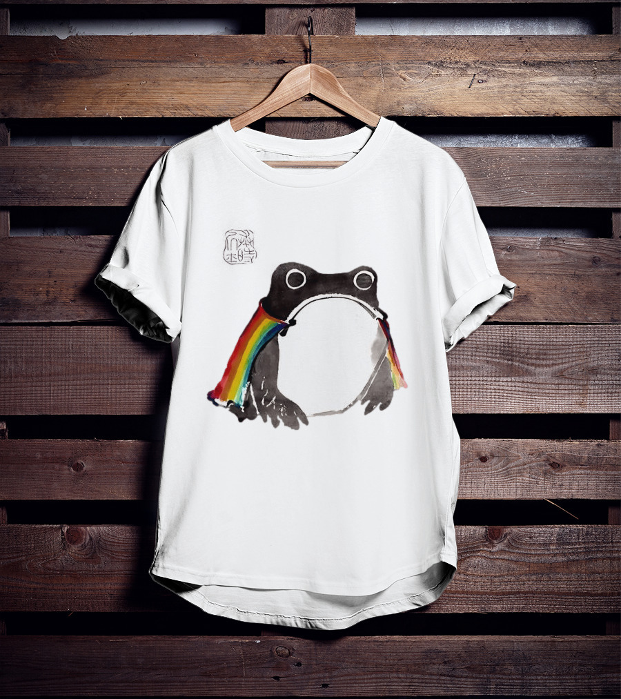 Pride Frog Rainbow Cloak Cheerful Vibe T-Shirt