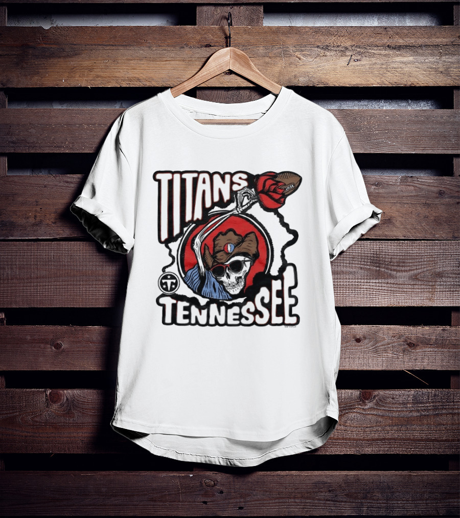 Tennessee Titans Grateful Dead Skeleton Rose Collaboration T-Shirt