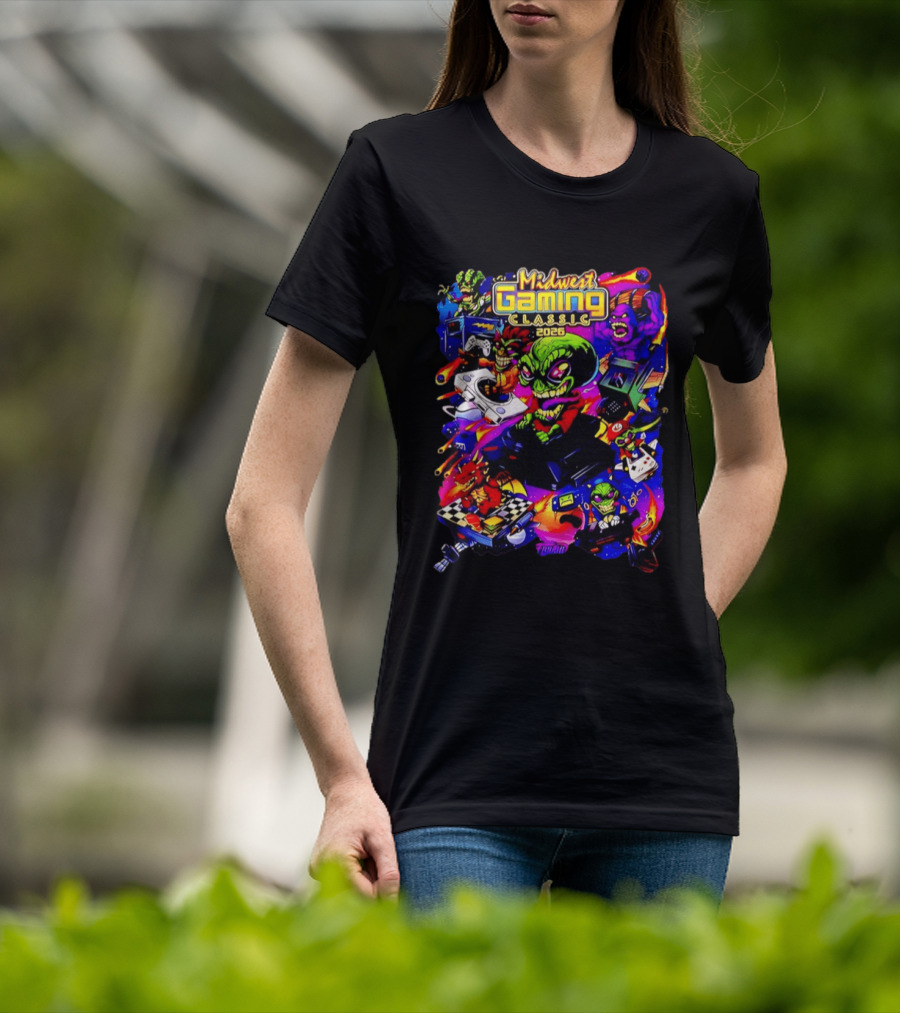 Midwest Gaming Classic 2026 Alien Retro Video Game Characters T-Shirt