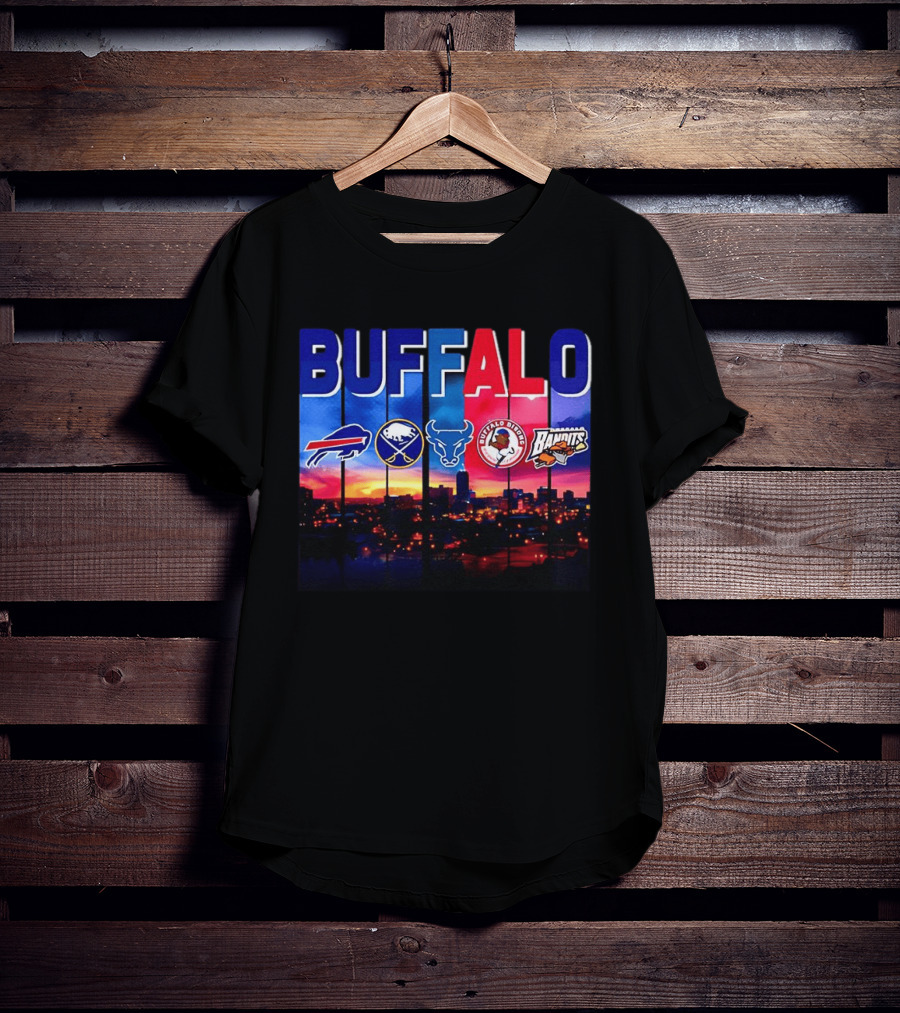 Buffalo Bills Sabres Bandits Bridles City Skyline Sports Teams T-Shirt