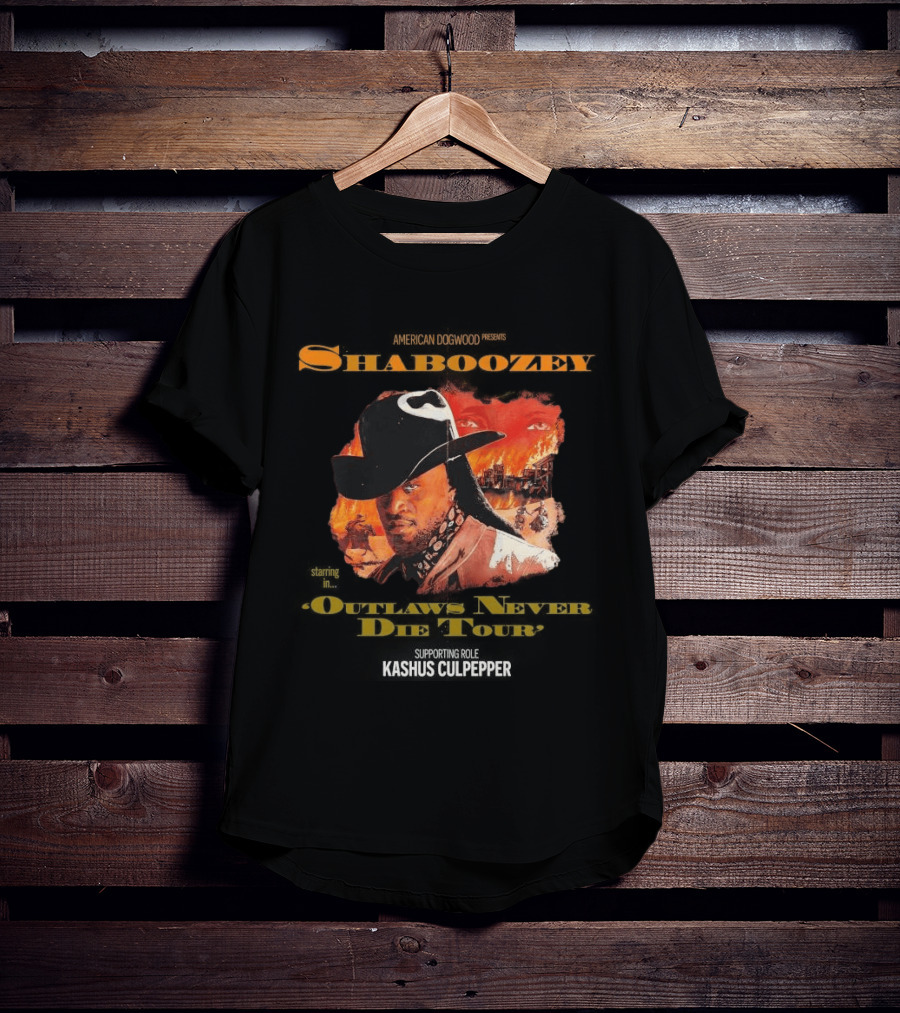 Shaboozey Outlaws Never Die Tour 2026 North America Schedule Dates Cowboy Flames T-Shirt