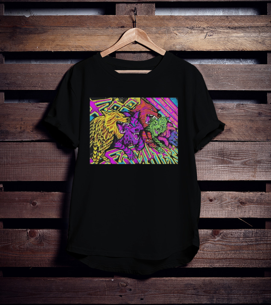 Foo Fighters Bridgeport April 28 2026 Total Nightmare Neon Wolves T-Shirt
