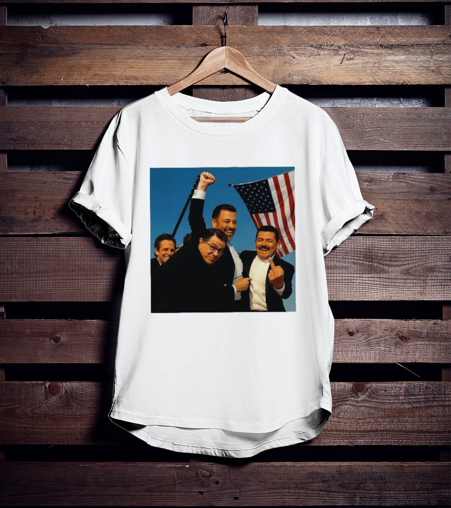 Jimmy Kimmel Stephen Colbert Seth Meyers American Flag Comedy Showdown T-Shirt