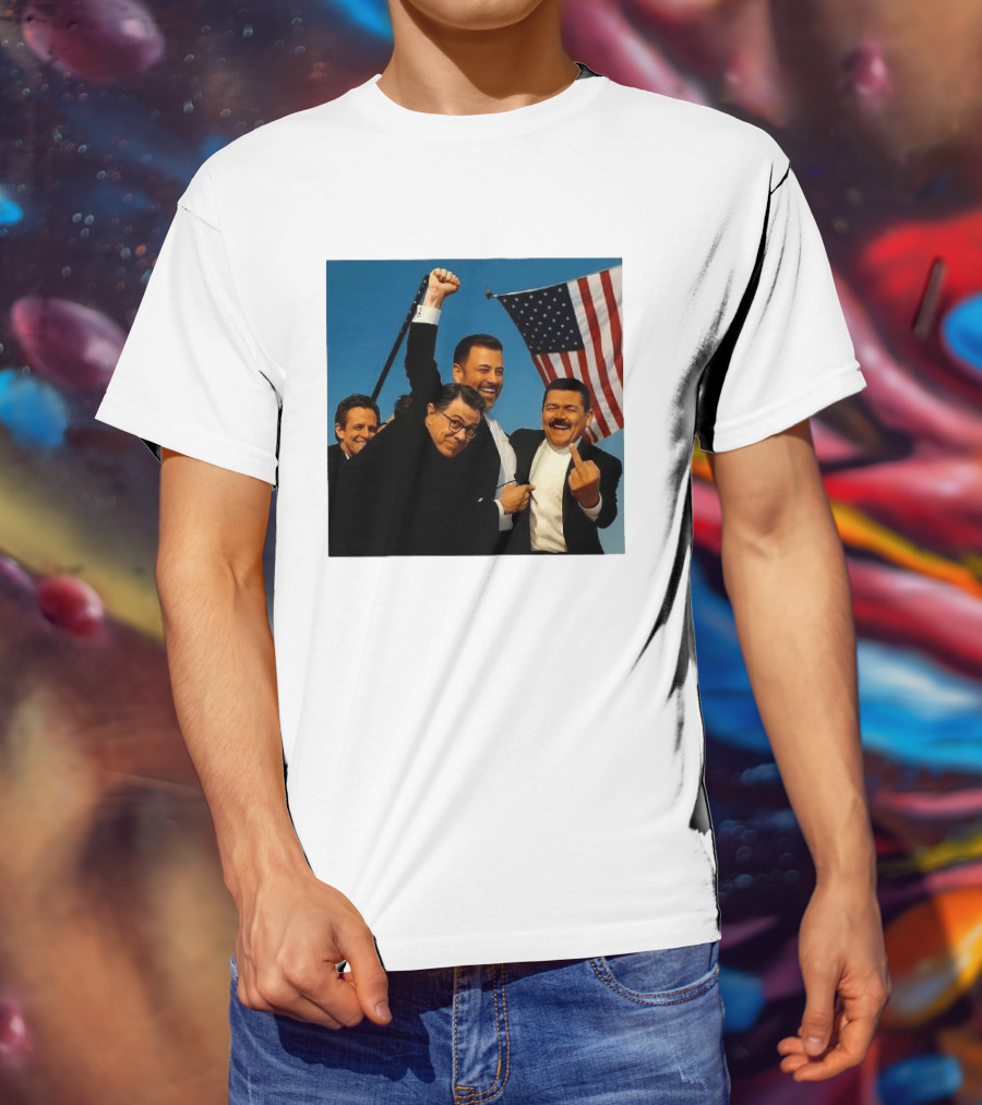 Jimmy Kimmel Stephen Colbert Seth Meyers American Flag Comedy Showdown T-Shirt