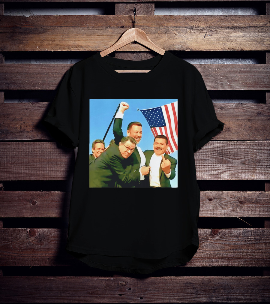 Jimmy Kimmel Meme American Flag Satire T-Shirt