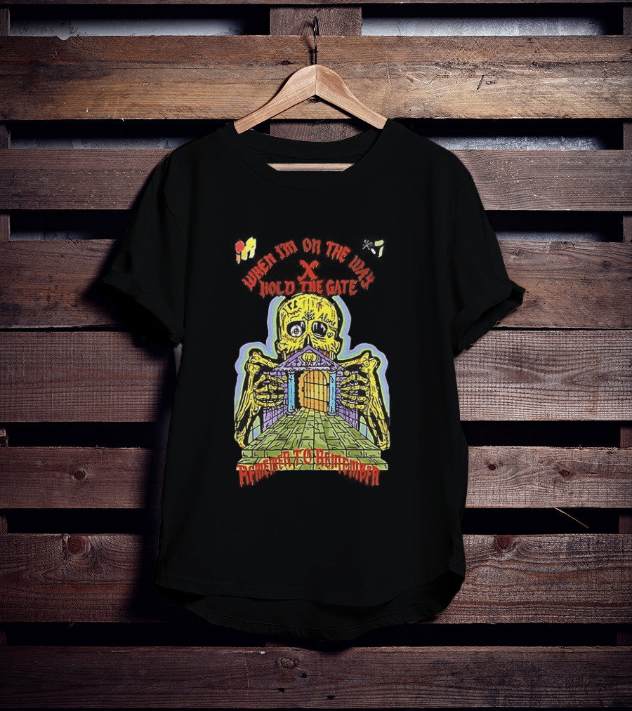 Kanye West When I'm On The Way Hold The Gate Skeleton At Doorway November To Remember T-Shirt