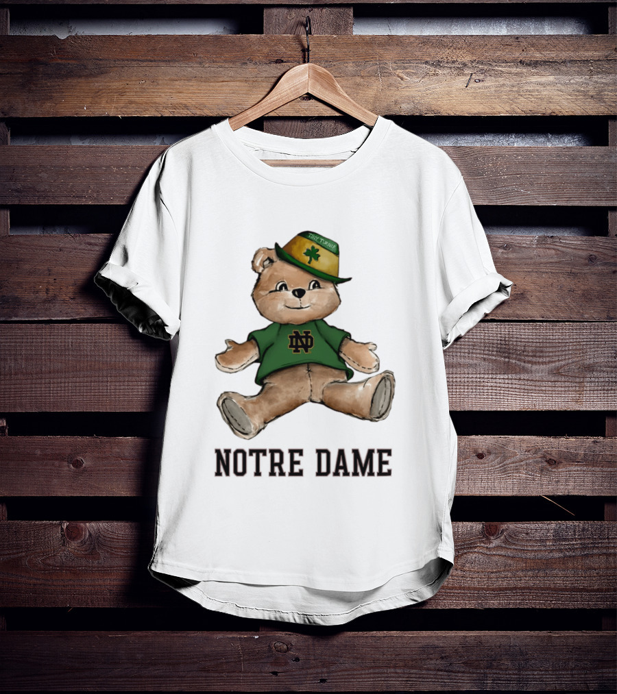 Notre Dame Fighting Irish Teddy Bear ND Logo Hat T-Shirt