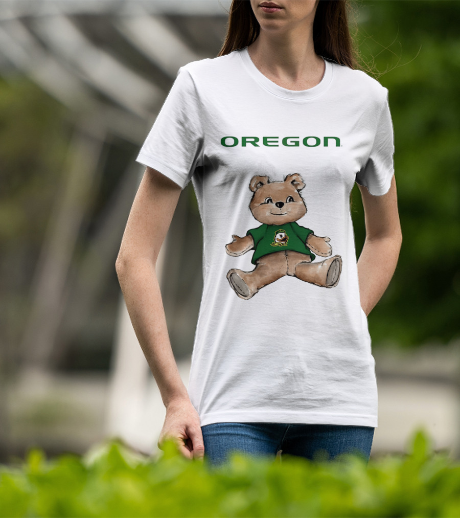 Oregon Ducks Teddy Bear Cartoon T-Shirt