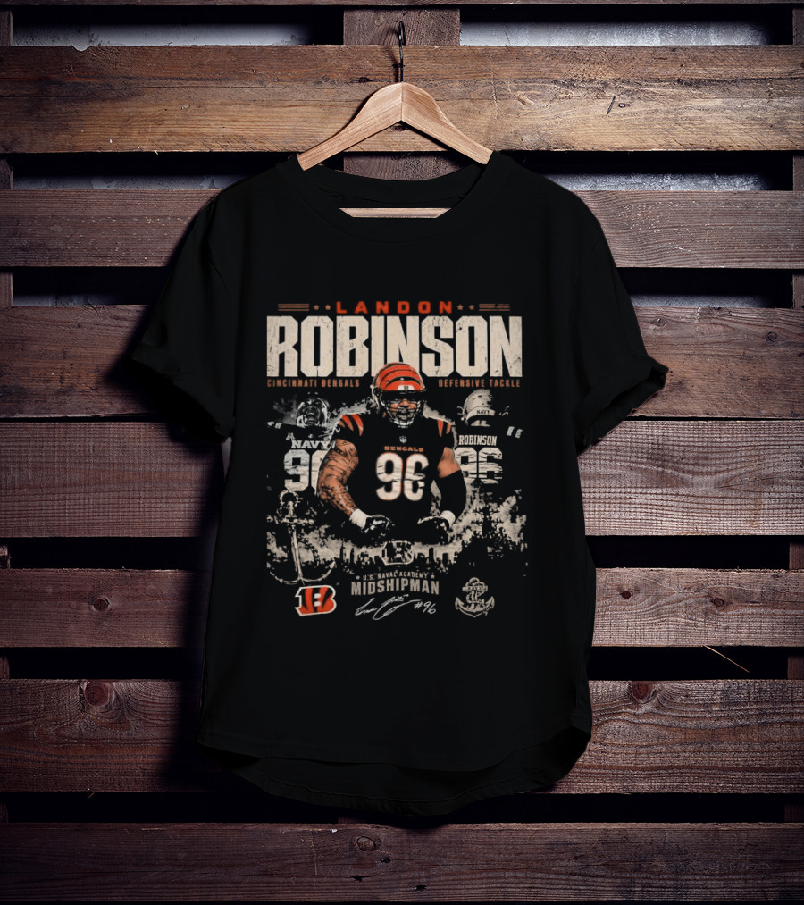 Bengals Midshipman Landon Robinson #96 Football T-Shirt