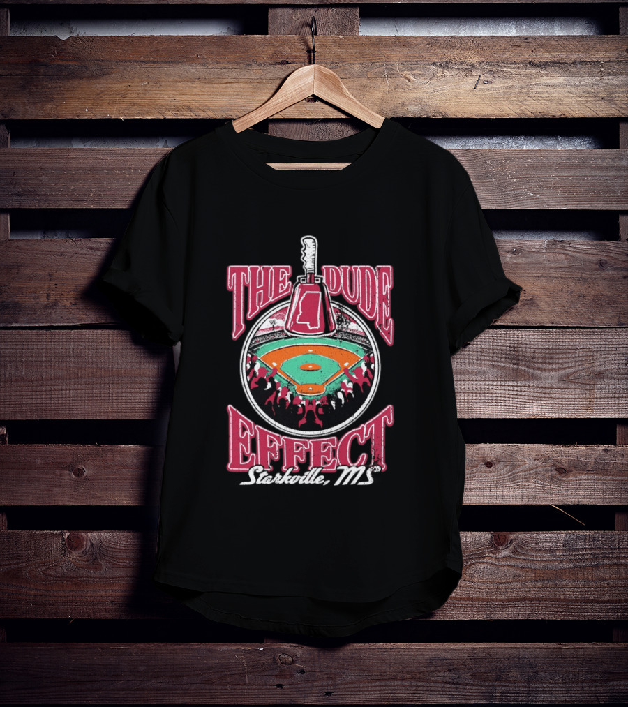 Mississippi State Bulldogs The Dude Effect Starkville MS Baseball Stadium Scene T-Shirt