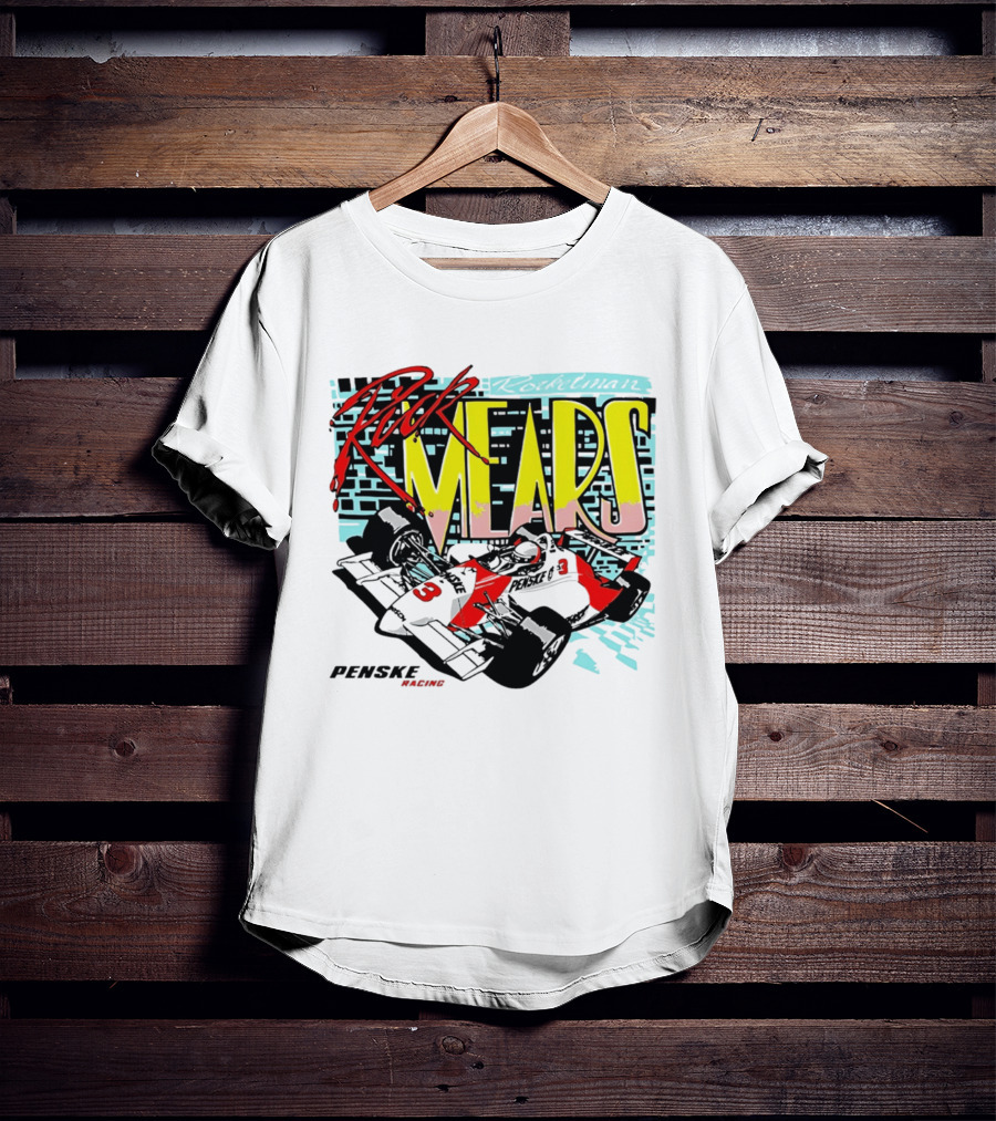 Rick Mears 90s Neon Penske Racing Car Number 3 And 5 T-Shirt