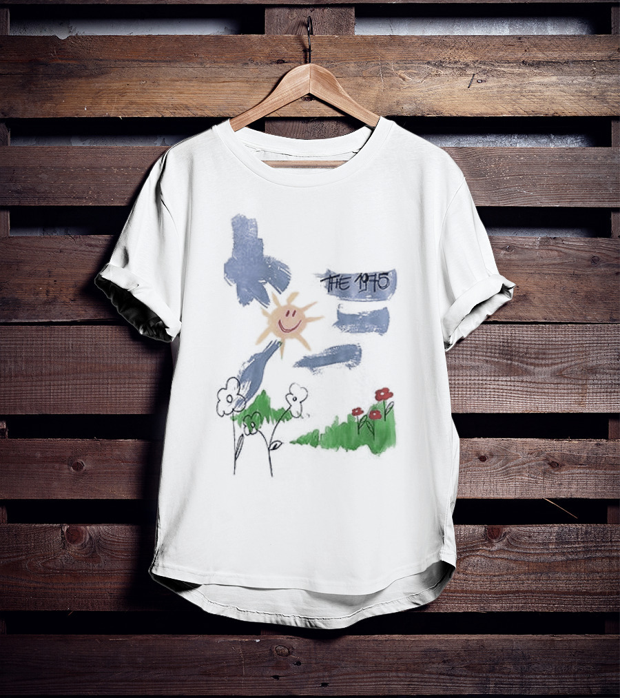 The 1975 Doodle Happy Sun And Flowers T-Shirt