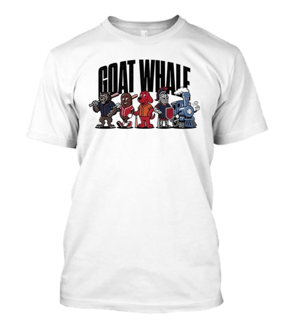 GOAT WHALE Cartoon Characters Baseball Wolf Sausage Dog Roman Train T-Shirt