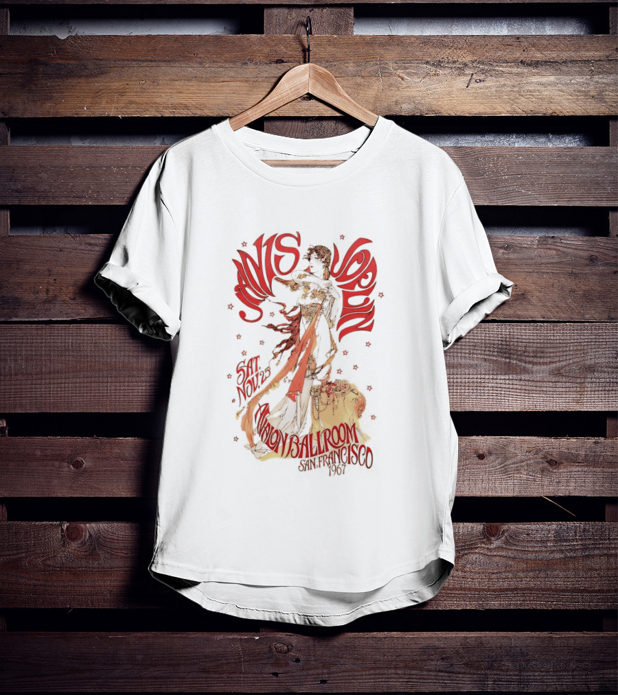 Janis Joplin 1967 Avalon Ballroom San Francisco Concert Psychedelic T-Shirt