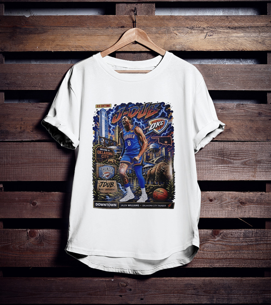 J Dub Oklahoma City Thunder Jalen Williams Downtown Comic OKC Basketball T-Shirt