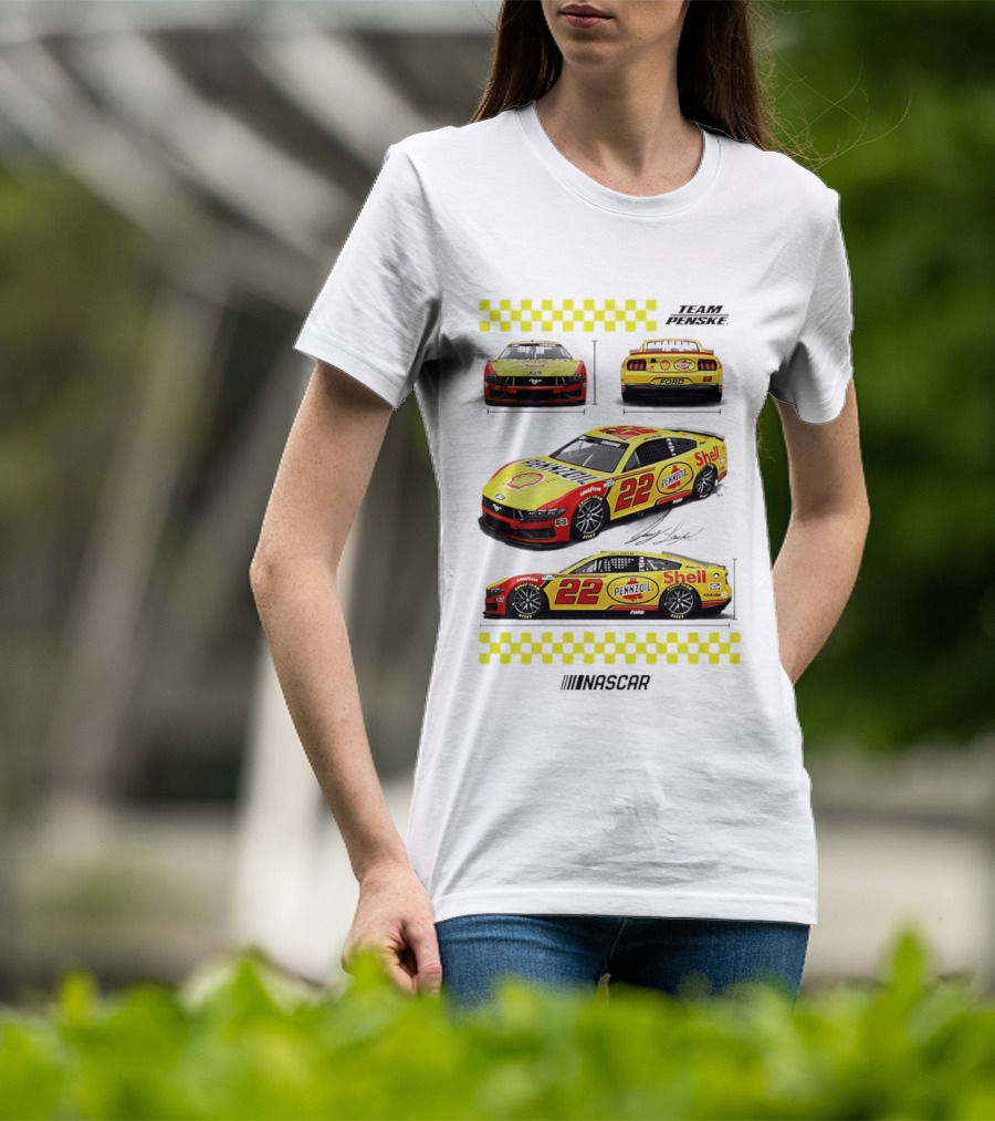 Joey Logano Pennzoil Shell 22 Ford Mustang NASCAR Team Penske Racing T-Shirt