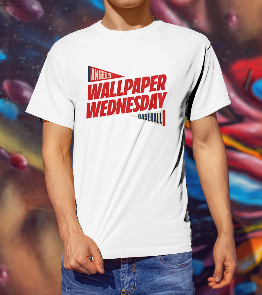 Los Angeles Angels Wallpaper Wednesday Baseball T-Shirt