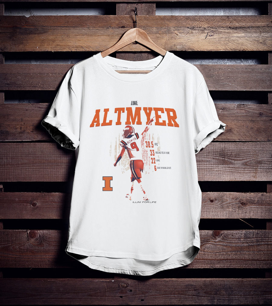 Luke Altmyer Passing Stats Illini For Life Illinois Fighting Illini T-Shirt