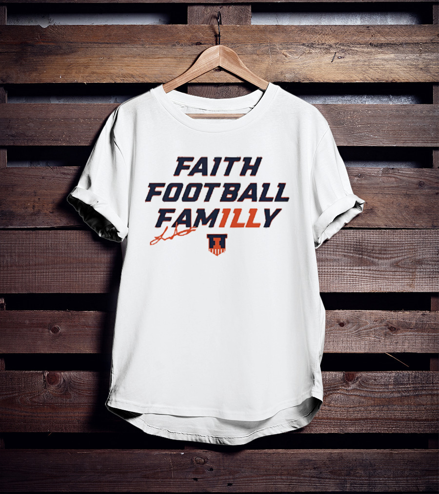 Faith Football FamILLy Luke Altmyer Illinois Fighting Illini T-Shirt