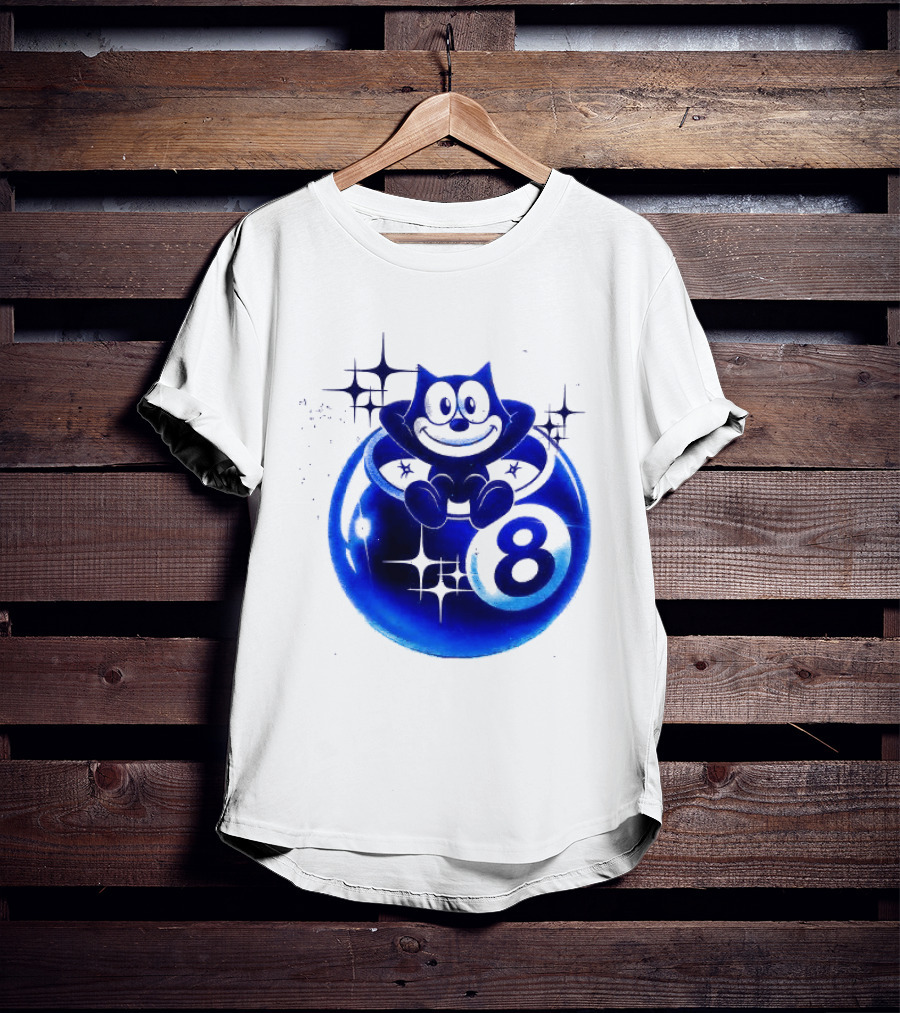 Felix The Cat Vintage Classic Figure Eight Ball Stars T-Shirt