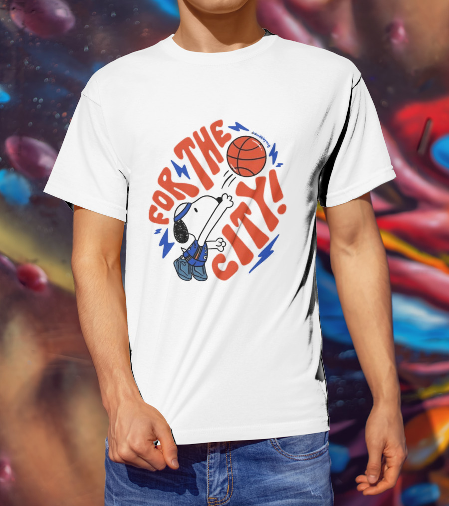 Snoopy For The City Oklahoma City Thunder Basketball T-Shirt