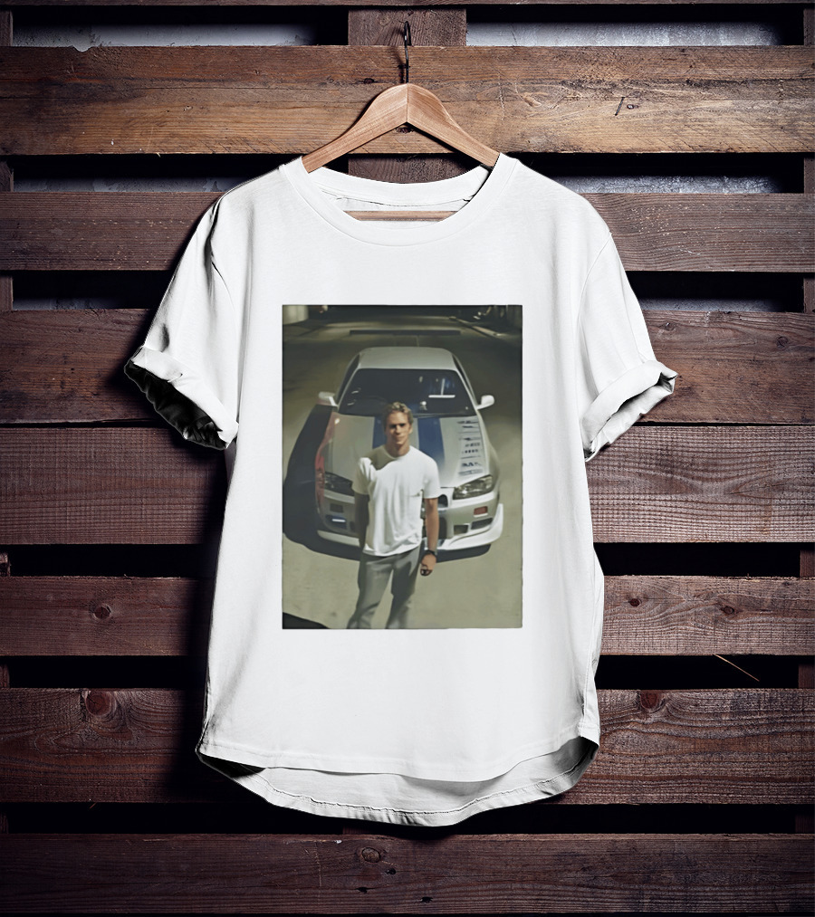 Paul Walker Nissan Skyline GT R R34 Fast And Furious Iconic Movie Car Scene T-Shirt