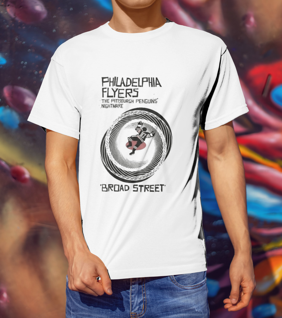 Philadelphia Flyers Pittsburgh Penguins Nightmare Broad Street Vertigo T-Shirt
