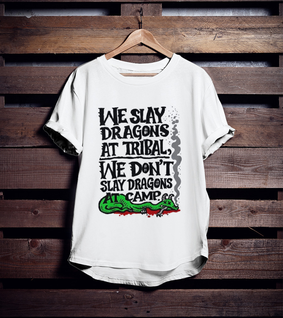 We Slay Dragons At Tribal We Don't Slay Dragons At Camp Green Dragon T-Shirt