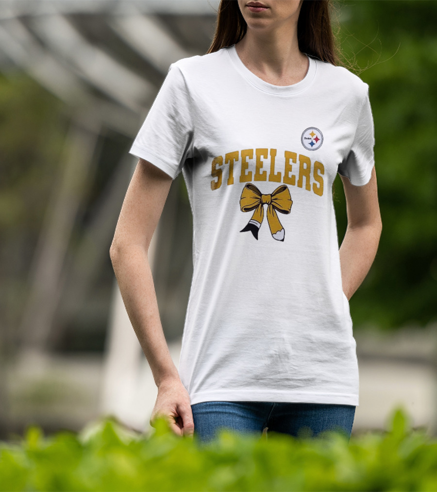 Pittsburgh Steelers Retired Teacher Love Bow T-Shirt