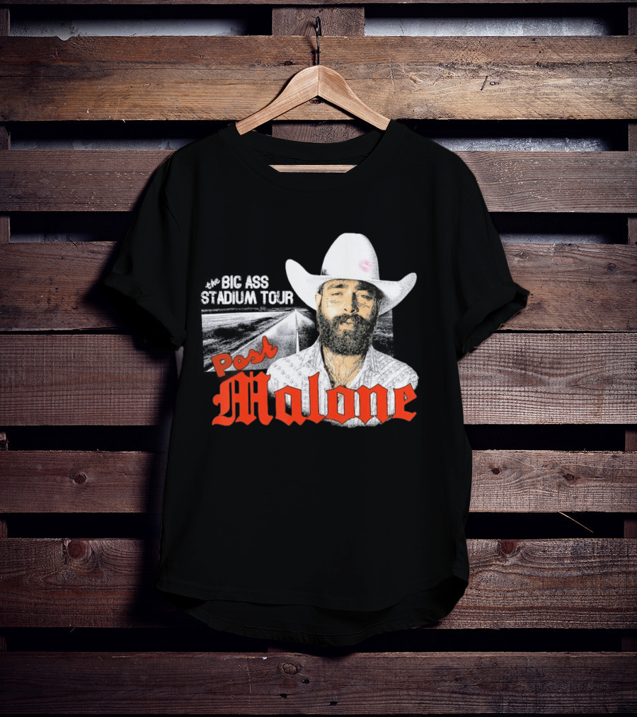 Post Malone Big Ass Stadium Tour Cowboy Hat Tattoo T-Shirt